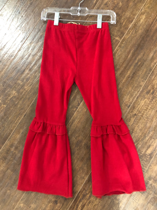 Girls Burgundy Pants w/Ruffles by Grace & Emma