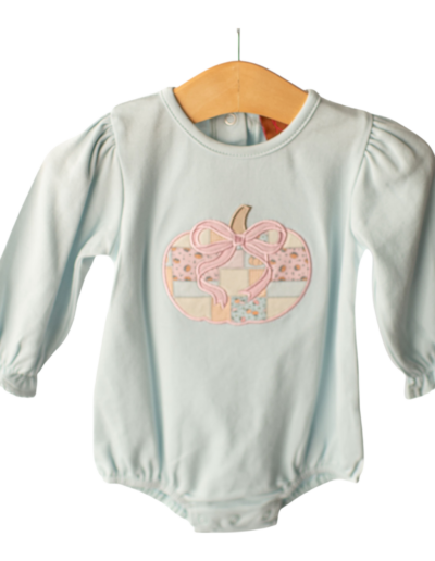 Girls Patchwork Pumpkin Long Sleeve Bubble by Millie Jay