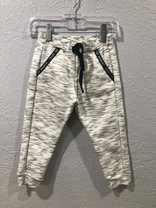 Boys Grey/Black Ribbed Knit Joggers by Milon