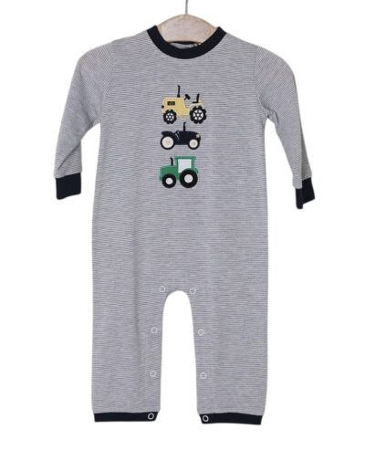 Boys Tractor Trio Applique Romper by Millie Jay