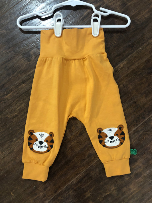 Boys Gold High Waist Pants w/Tiger Applique