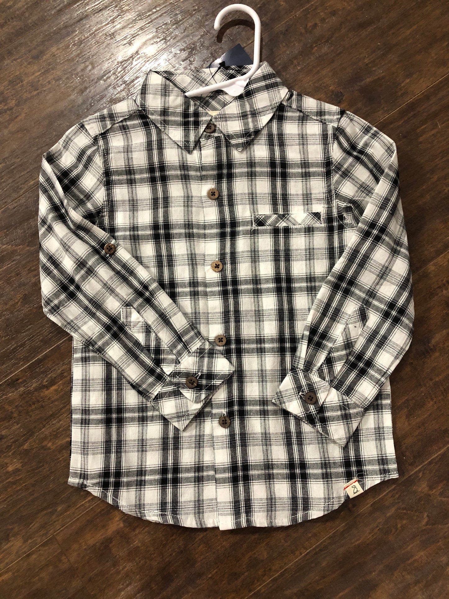 Boys Black/White Plaid Onesie or Shirt by Me & Henry
