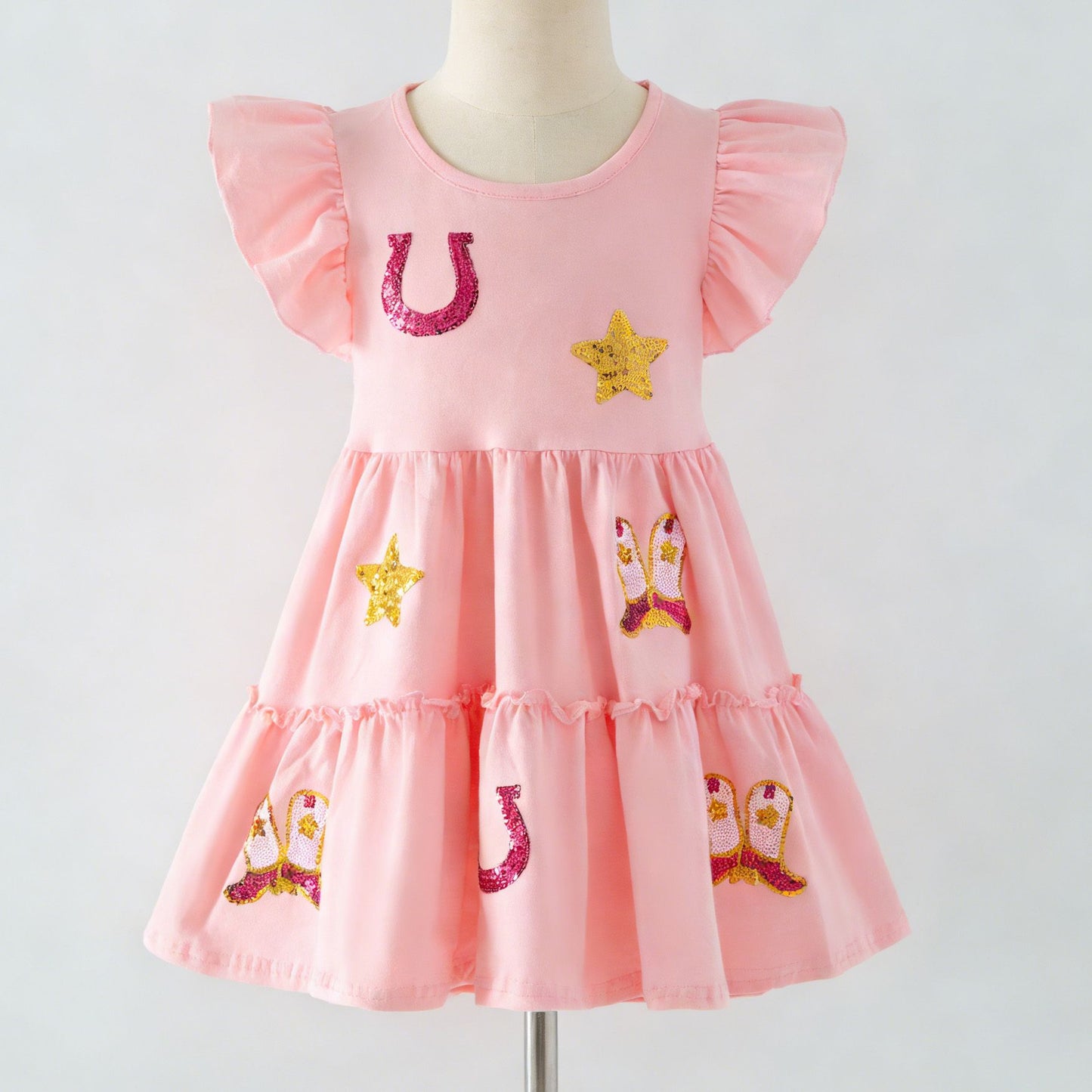 Girls Wild West Sequin Dress by Clover Cottage