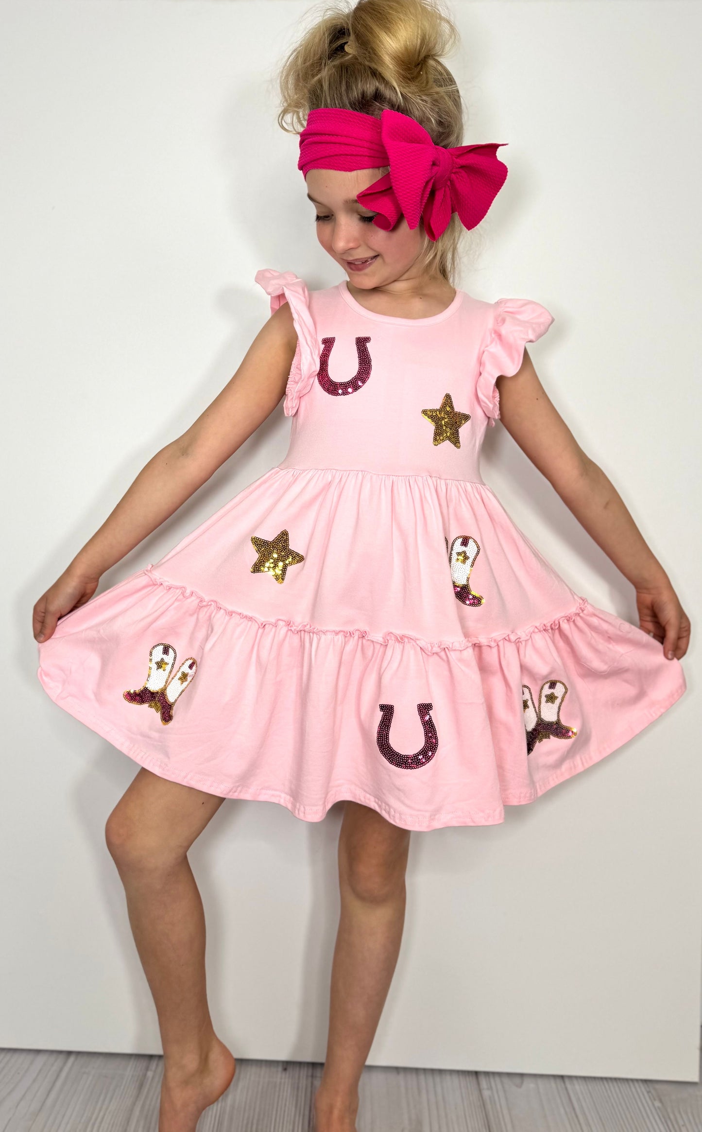 Girls Wild West Sequin Dress by Clover Cottage