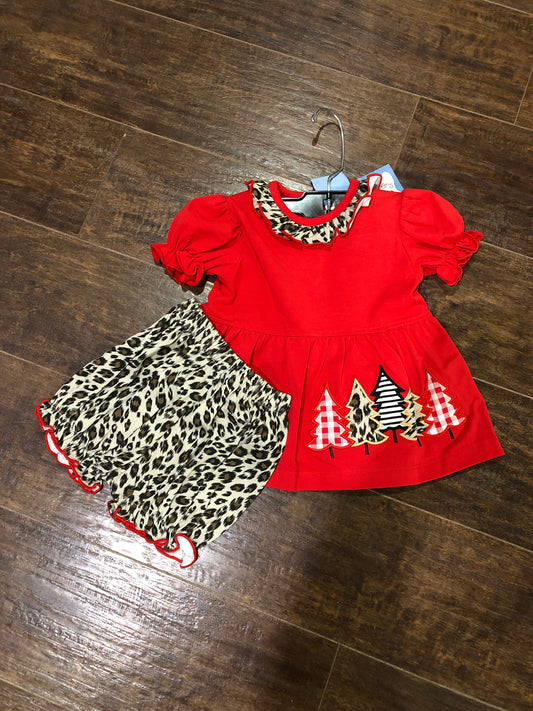 Girls Trees w/Leopard Bloomer or Legging Set by Three Sisters