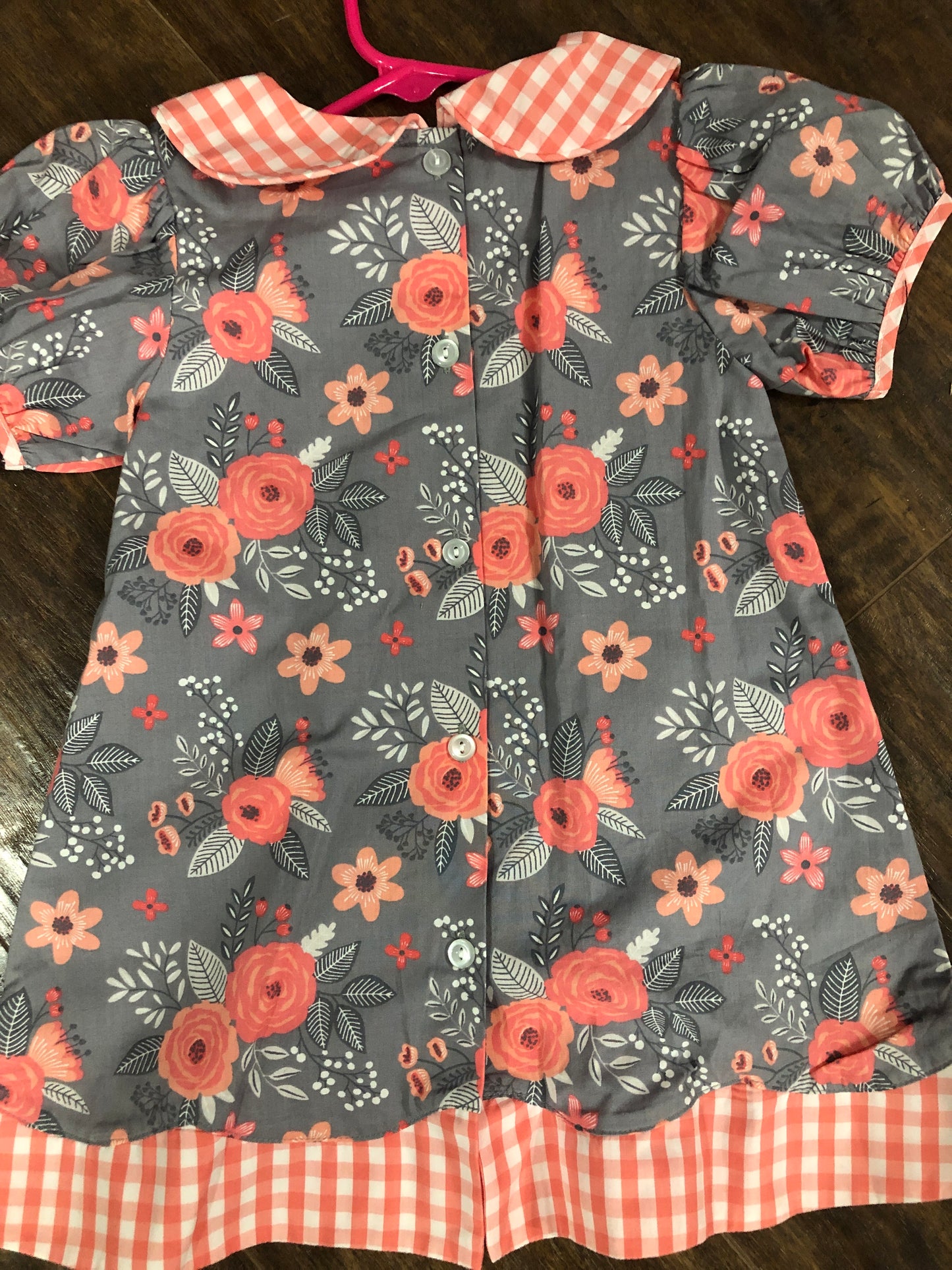 Girls Gray Floral Dress by Three Sisters