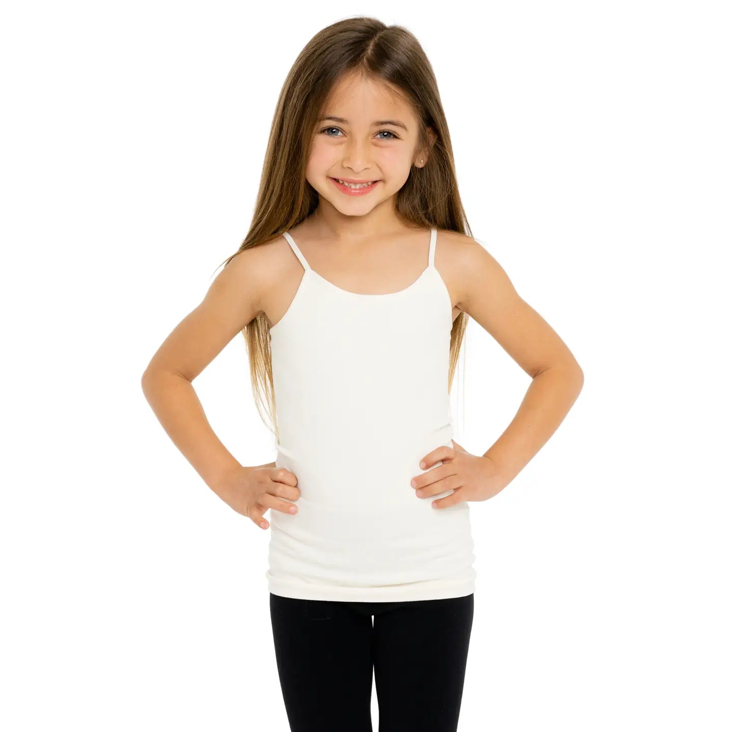 Girls White Full Camisole by Malibu Sugar