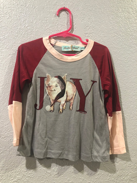 Girls Joy Pig T-Shirt by Grace & Emma