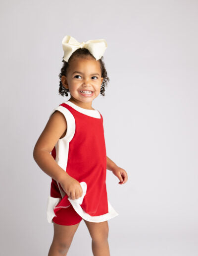 Girls Skylar Dress and Shorts-Red by Millie Jay