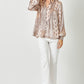 Ladies Mystree Pintuck Print Blouse - Sand Mix