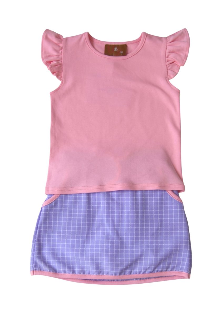 Girls Pink & Purple Remi Skort Set by Millie Jay