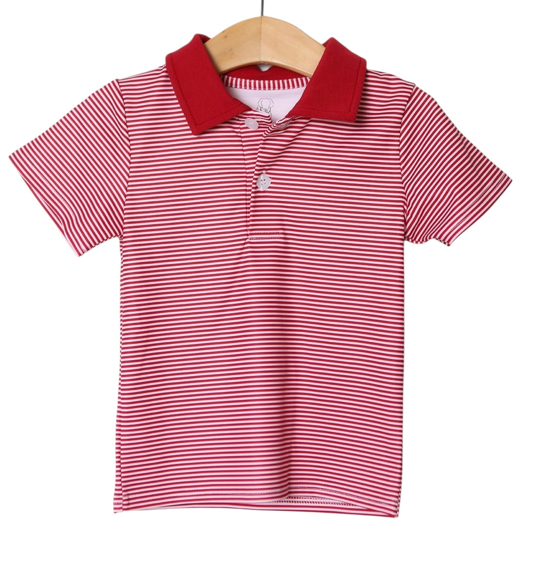 Boys Dawson Short Sleeve Polo-Crimson Stripe by Millie Jay