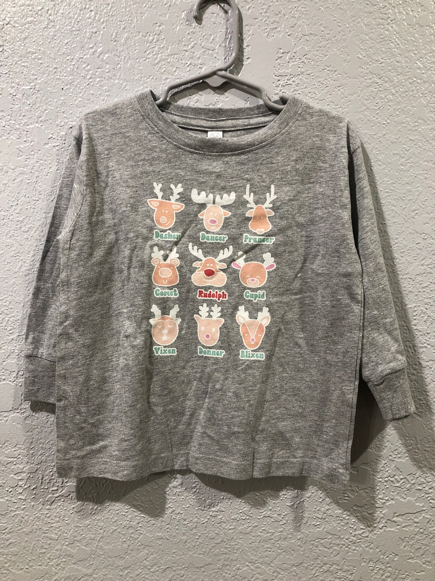 Boys Gray Reindeer Names Tee by Life in the South