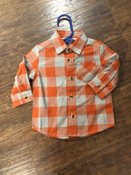 Boys Hadlee Plaid L/S Button Down Shirt by RuffleButts