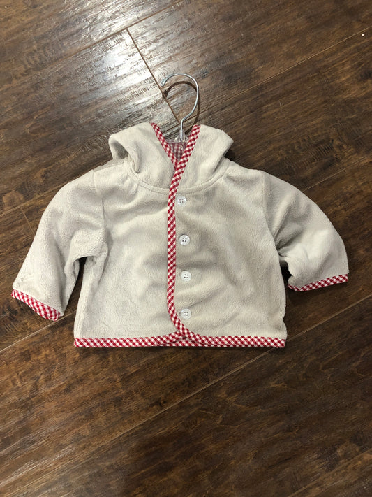 Girls Gray Jacket with Red Check Trim by Three Sisters