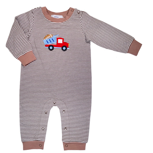 Boys Dump Truck Applique Romper by Ishtex