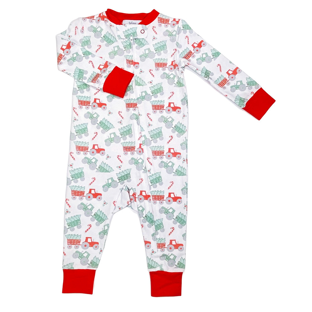 Boys Santa's Tractor Unisex Playsuit by Ishtex