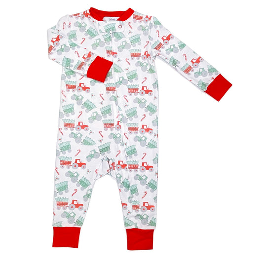Boys Santa's Tractor Unisex Playsuit by Ishtex