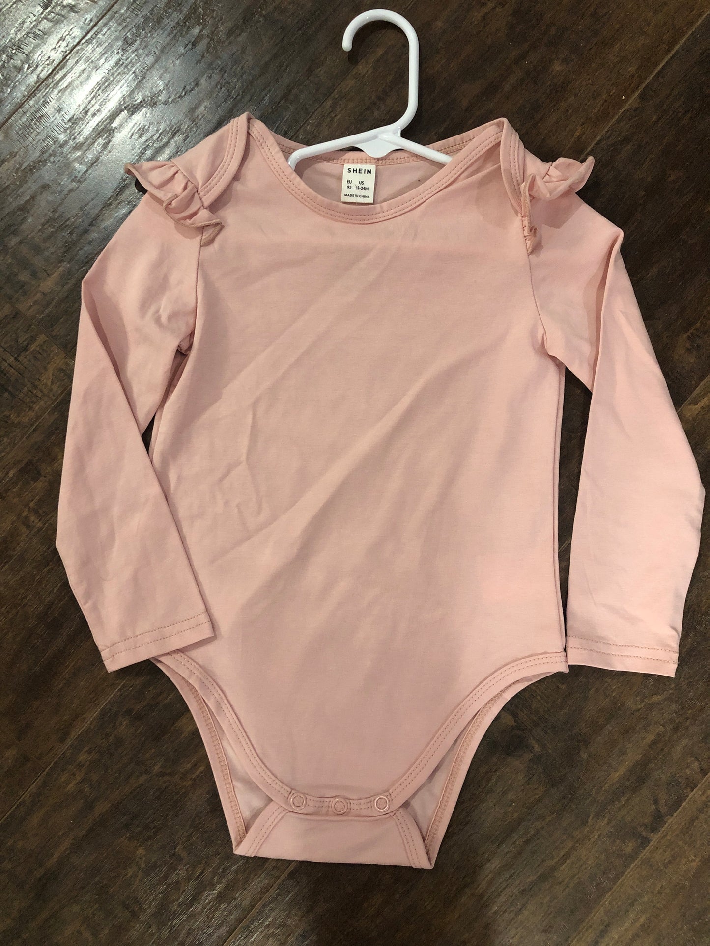 Girls Basic Dusty Pink L/S Onesie