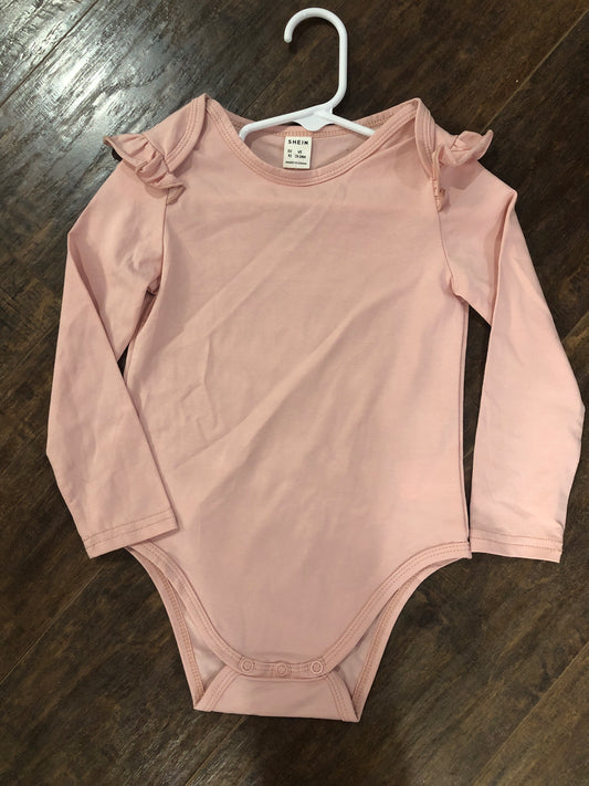 Girls Basic Dusty Pink L/S Onesie