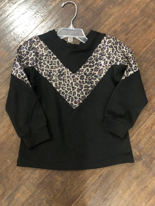 Girls Animal Print Shimmer V-Neck Top by Grace & Emma