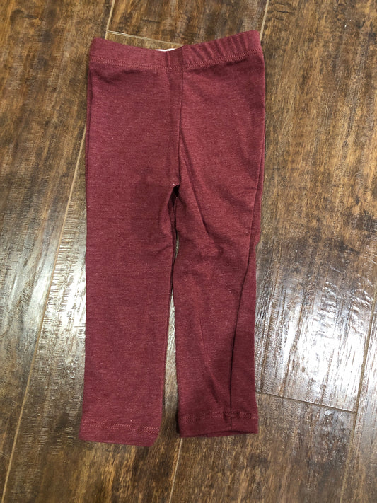 Girls Heathered Burgundy Leggings by Mila & Rose