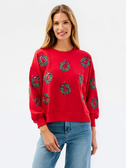 Ladies Millie Sweatshirt - Berry Wreaths