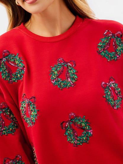 Ladies Millie Sweatshirt - Berry Wreaths