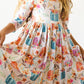 Girls Harvest Blooms 3/4 Sleeve Pocket Twirl Dress  by Mila & Rose