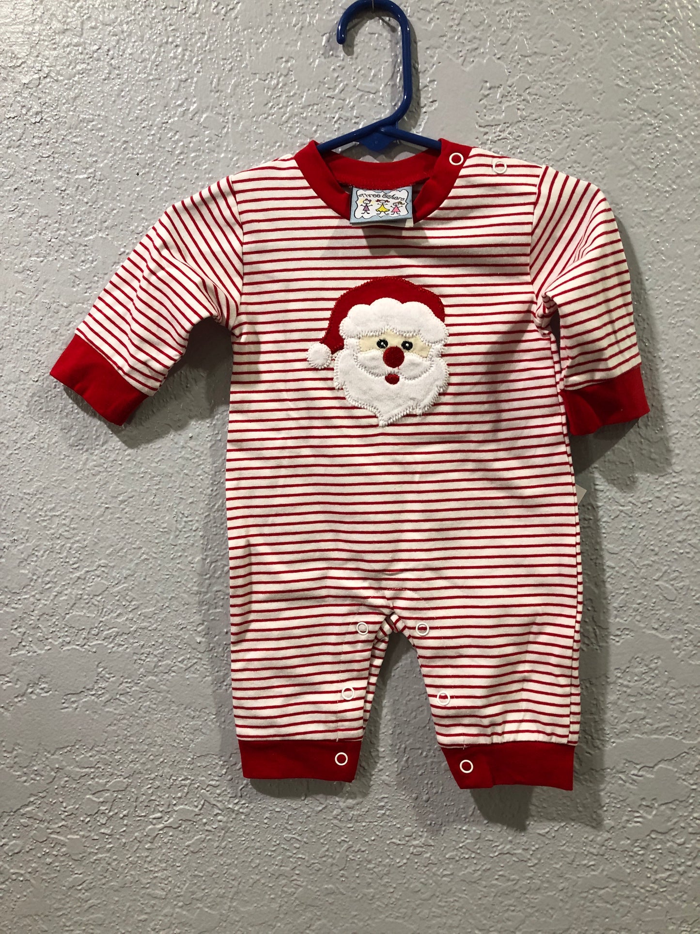 Boys Stripe Santa Romper or 2 Pc by Three Sisters