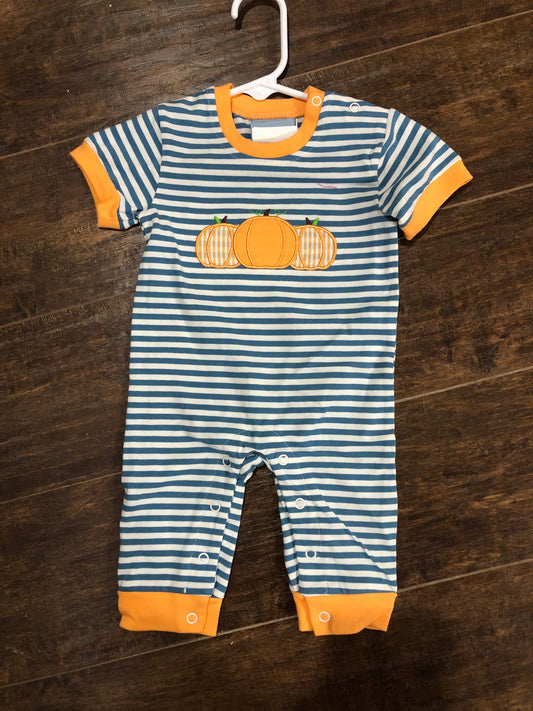 Boys Pumpkin Romper by Three Sisters