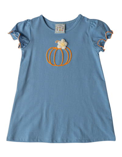 Girls Pumpkin Patch Short Sleeve Dress by Three Sisters