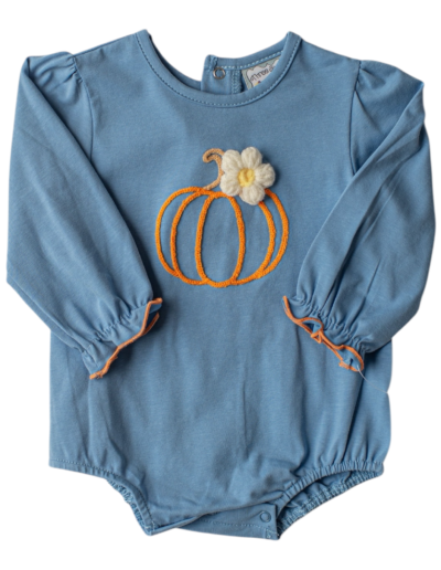 Girls Pumpkin Patch Long Sleeve Bubble by Three Sisters