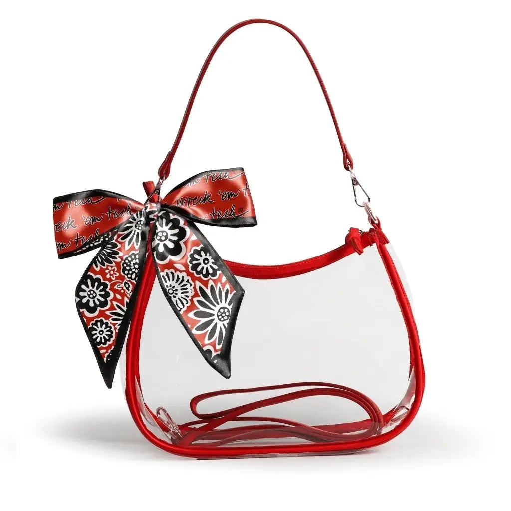 Sara Clear Purse with Skinny Scarf - Texas Tech