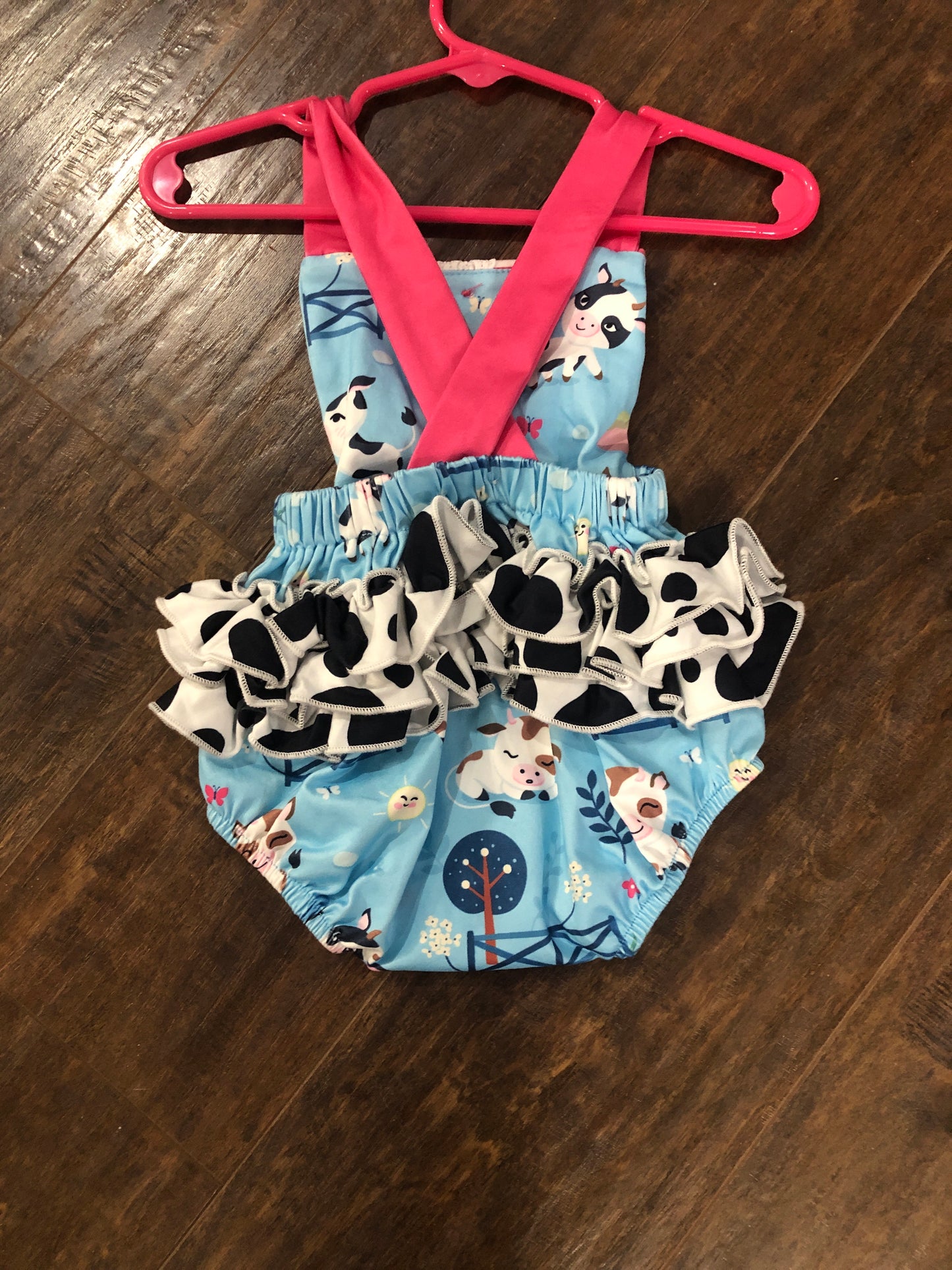 Girls Cows with Ruffle Butt Bubble