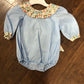Girls Blue L/S Romper or Dress w/Back Bow by Zuccini Kids