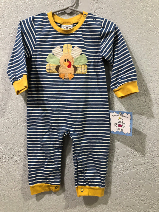 Boys Turkey Long Sleeve Romper by Three Sisters
