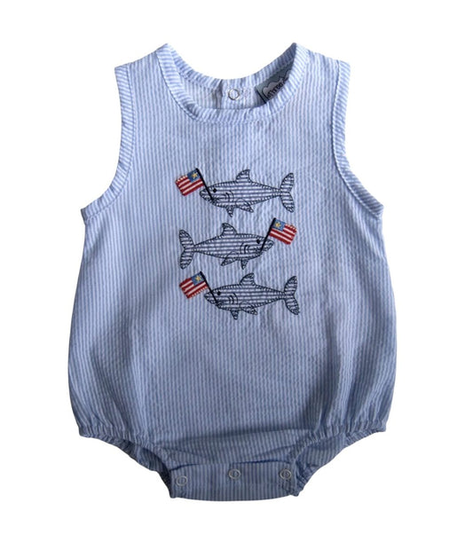 Boys Patriotic Sharks Bubble by Three Sisters