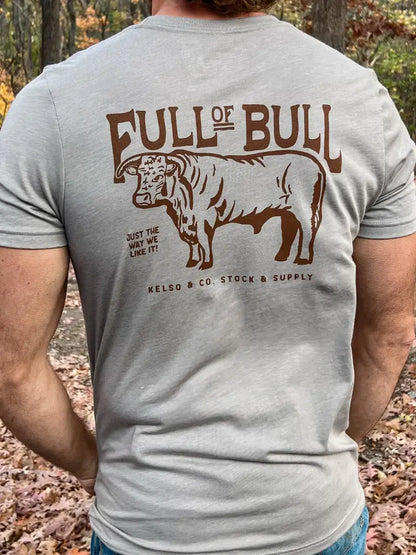 Men's Full of Bull T-Shirt-Stone Grey