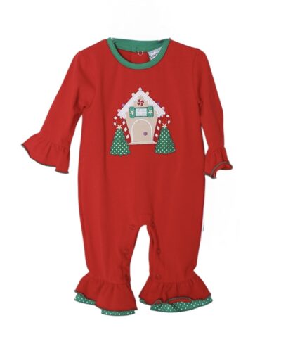 Girls Gingerbread House Romper by Three Sisters