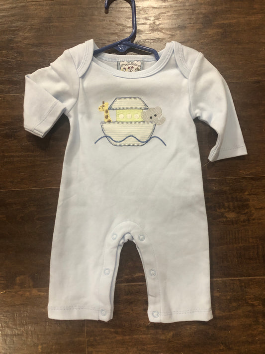 Boys Ark w/Animals on Blue Romper by Three Sisters