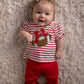 Girls Red Football Legging Set by Three Sisters