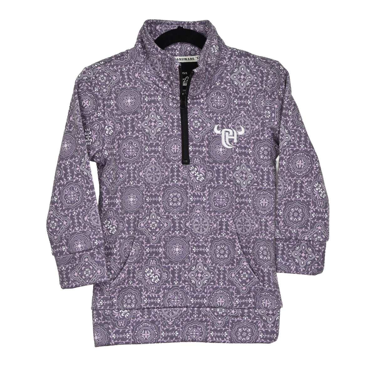 Girls Purple Vine Bandana Fleece Cadet Jacket by Cowboy Hardware