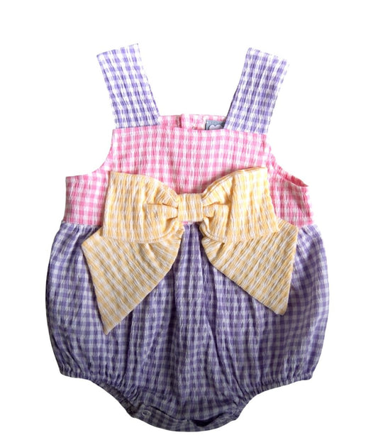 Girls Pastel Colorblock Bow Bubble by Three Sisters