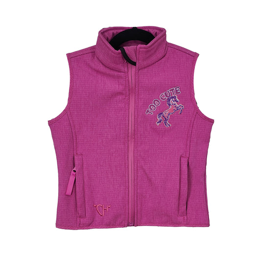 Girls Berry Too Cute to Cry Poly/Shell Vest by Cowboy Hardware