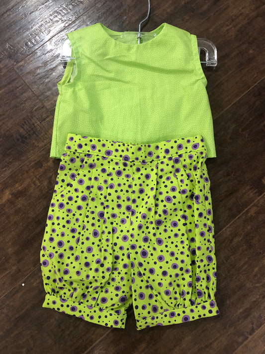 Girls 2 Pc Green Top and Short Set by Ladybug Dezignz