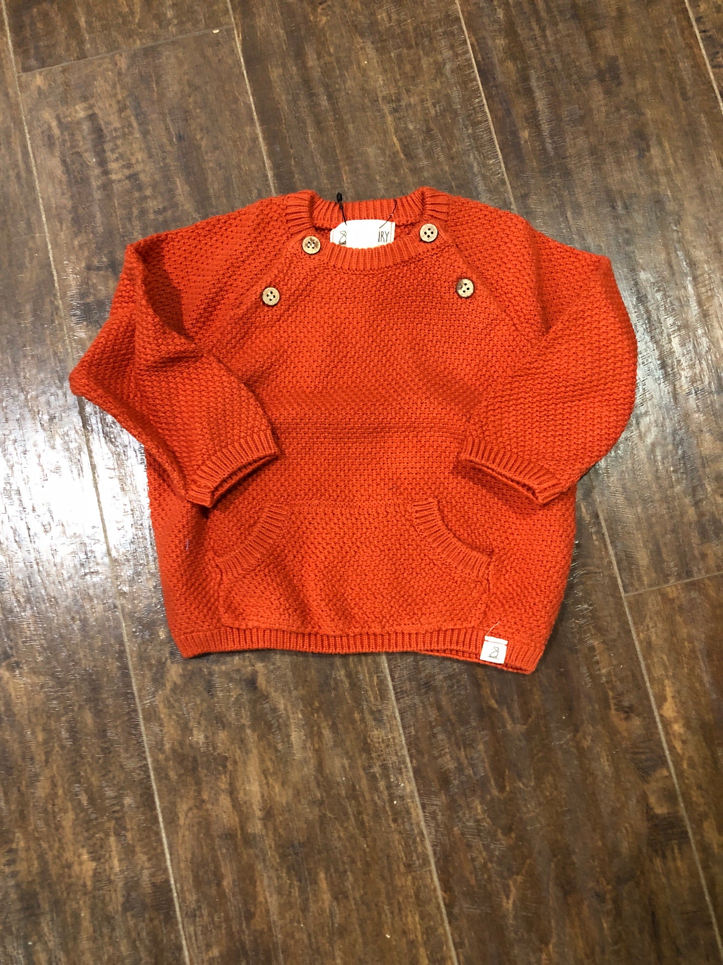 Boys Rust Sweater w/Kangaroo Pockets by Me & Henry