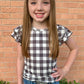 Girls Brown Plaid My Love Top by Sterling Kreek