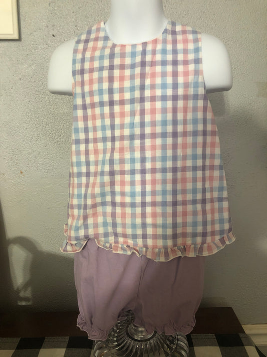 Girls 2-PC Lavender Shorts w/Crossover Top by Three Sisters