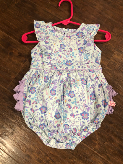 Girls Fairytale Garden Knit Waterfall Romper by RuffleButts